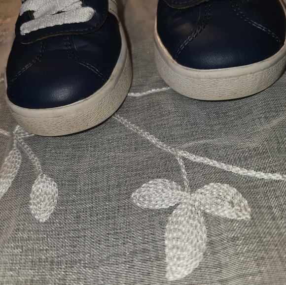 Kids navy blue leather Adidas unisex track shoes size 11K - Picture 8 of 10